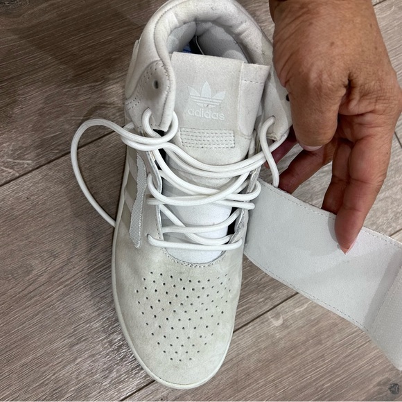 ADIDAS • White High Top Tubular Sneakers • 5.5 - Picture 6 of 8